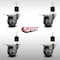 Service Caster 3'' SS Thermoplastic Rubber Swivel 1-7/8'' Expanding Stem Caster Set Total Lock Brake, 4PK SCC-SSEXTTL20S314-TPRB-178-4 - alternate 4